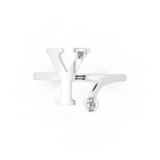 Luxury Abstract Bypass Ring with Bezel Stone