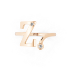 Contemporary Z Alphabet Ring for Women with Sparkling Stone