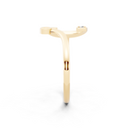 Sculptural Lab Grown Diamond-Look Ring with Bezel and Prong-Set Round Stones