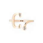 Sculptural Lab Grown Diamond-Look Ring with Bezel and Prong-Set Round Stones