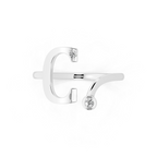 Sculptural Lab Grown Diamond-Look Ring with Bezel and Prong-Set Round Stones
