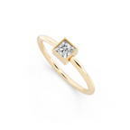 Minimalist Princess Cut Lab Grown Diamond Statement Ring for Anniversary