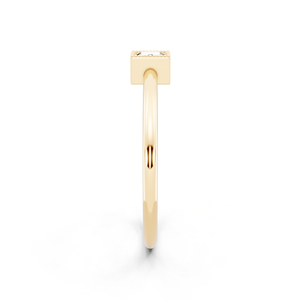 Minimalist Princess Cut Lab Grown Diamond Statement Ring for Anniversary