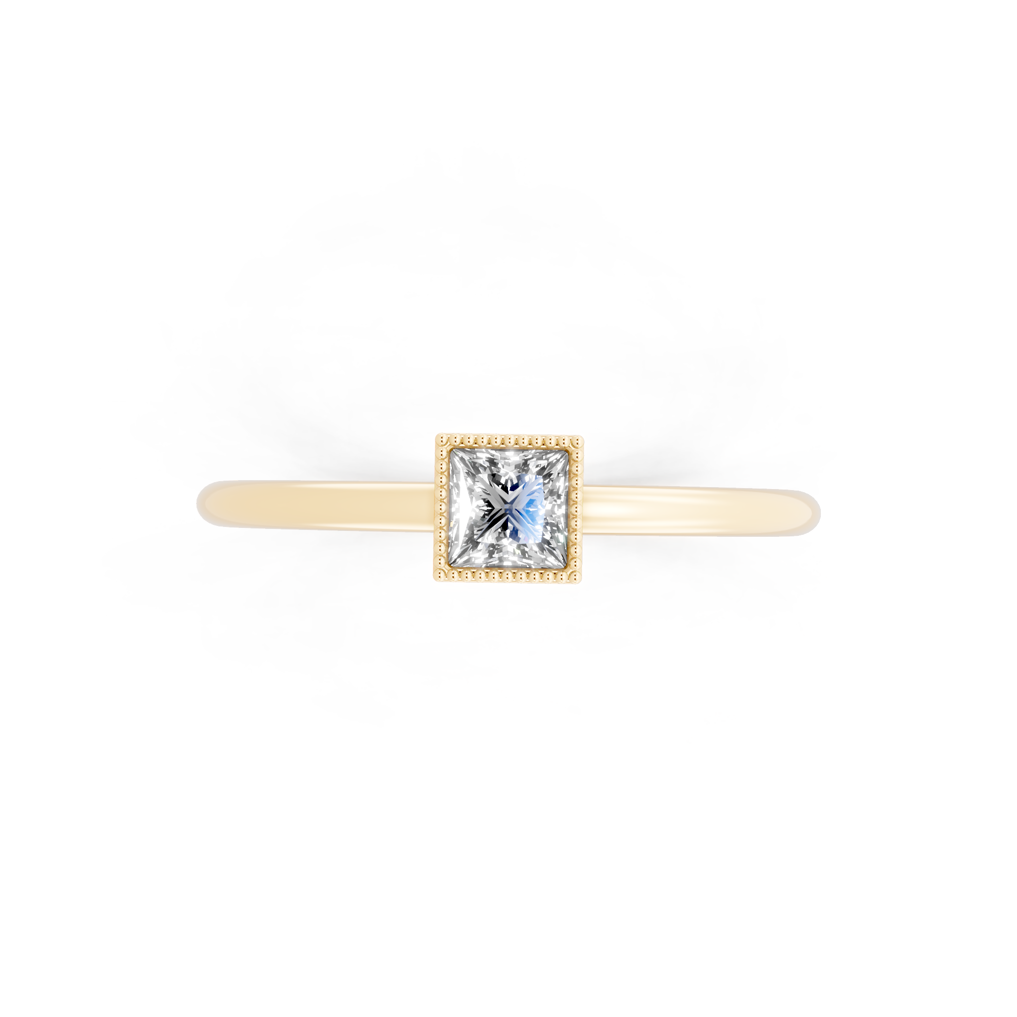 Minimalist Princess Cut Lab Grown Diamond Statement Ring for Anniversary