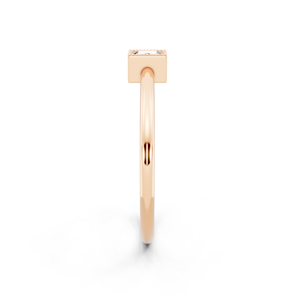Minimalist Princess Cut Lab Grown Diamond Statement Ring for Anniversary