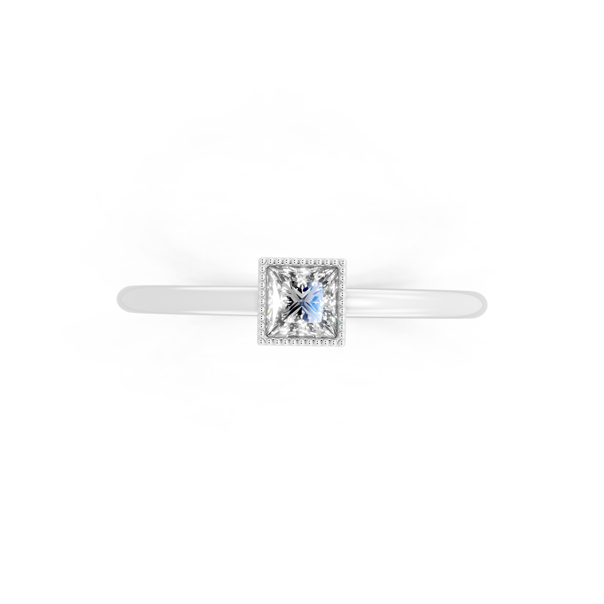 Minimalist Princess Cut Lab Grown Diamond Statement Ring for Anniversary