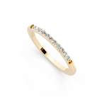 Delicate Brilliant Round Stone Lab Grown Diamond Half-Eternity Stacking Band Ring