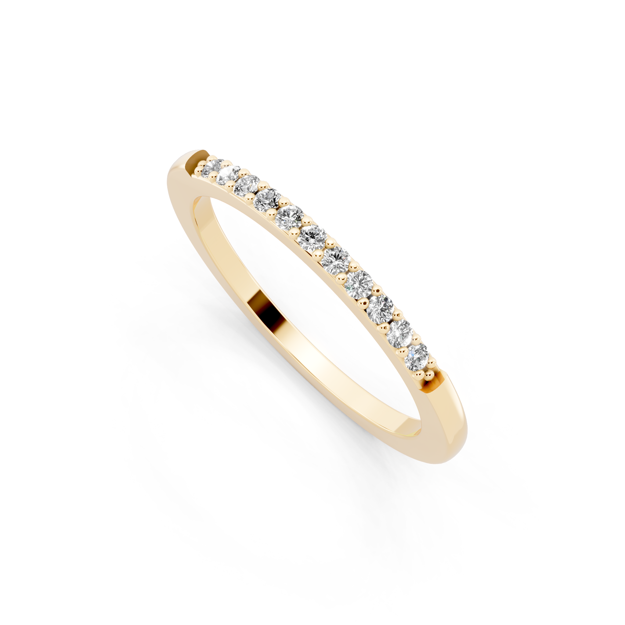 Delicate Brilliant Round Stone Lab Grown Diamond Half-Eternity Stacking Band Ring