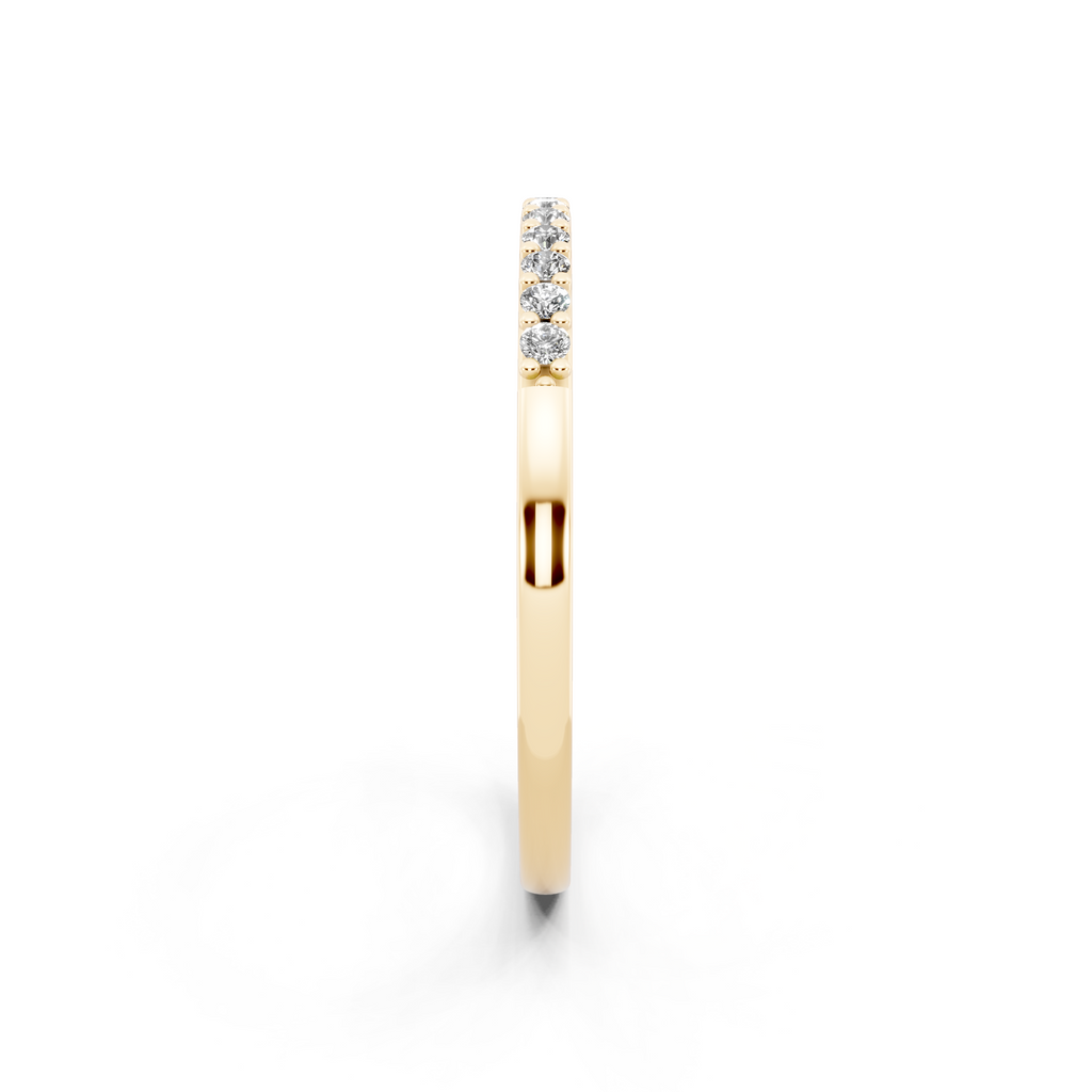 Delicate Brilliant Round Stone Lab Grown Diamond Half-Eternity Stacking Band Ring