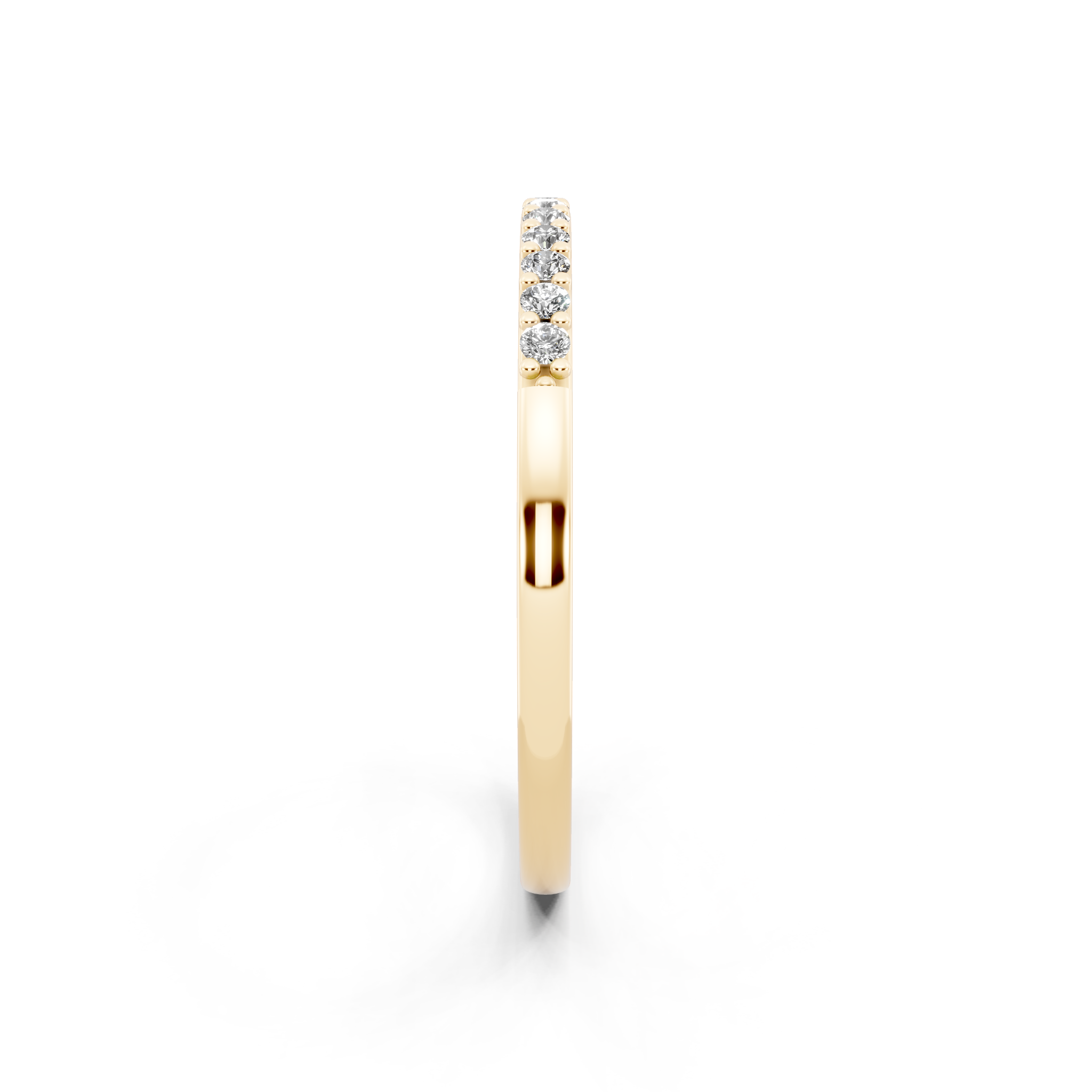 Delicate Brilliant Round Stone Lab Grown Diamond Half-Eternity Stacking Band Ring
