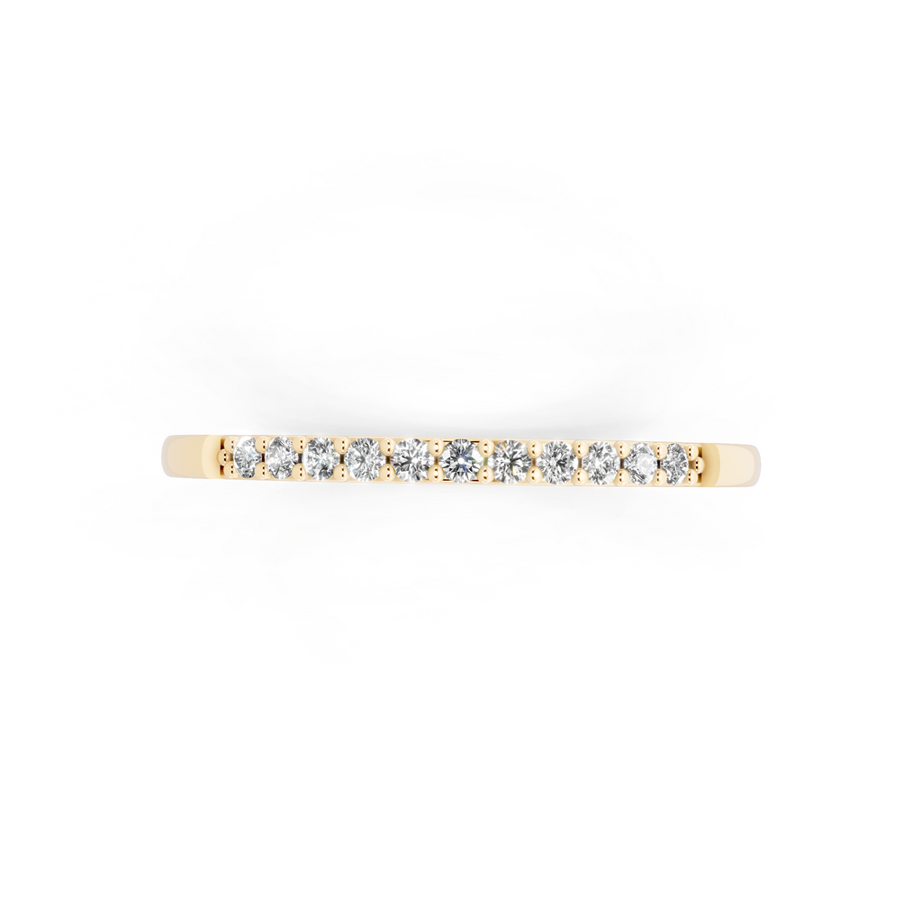 Delicate Brilliant Round Stone Lab Grown Diamond Half-Eternity Stacking Band Ring
