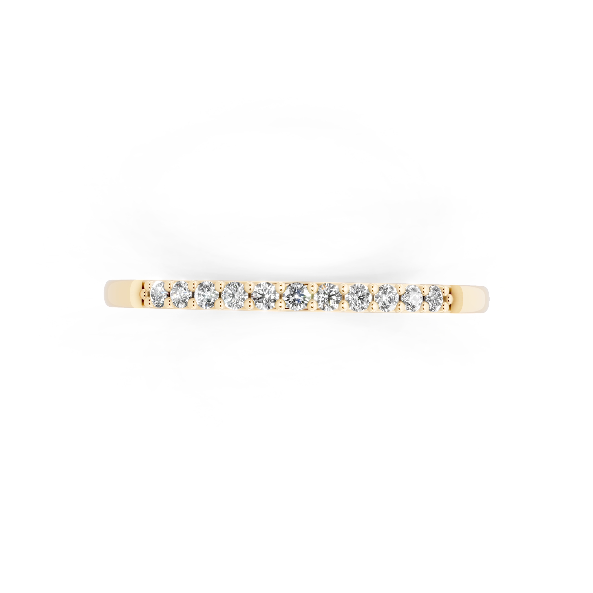 Delicate Brilliant Round Stone Lab Grown Diamond Half-Eternity Stacking Band Ring