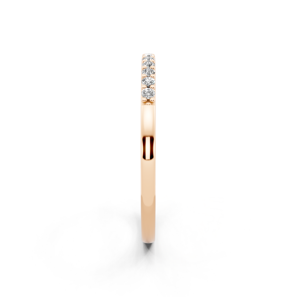 Delicate Brilliant Round Stone Lab Grown Diamond Half-Eternity Stacking Band Ring