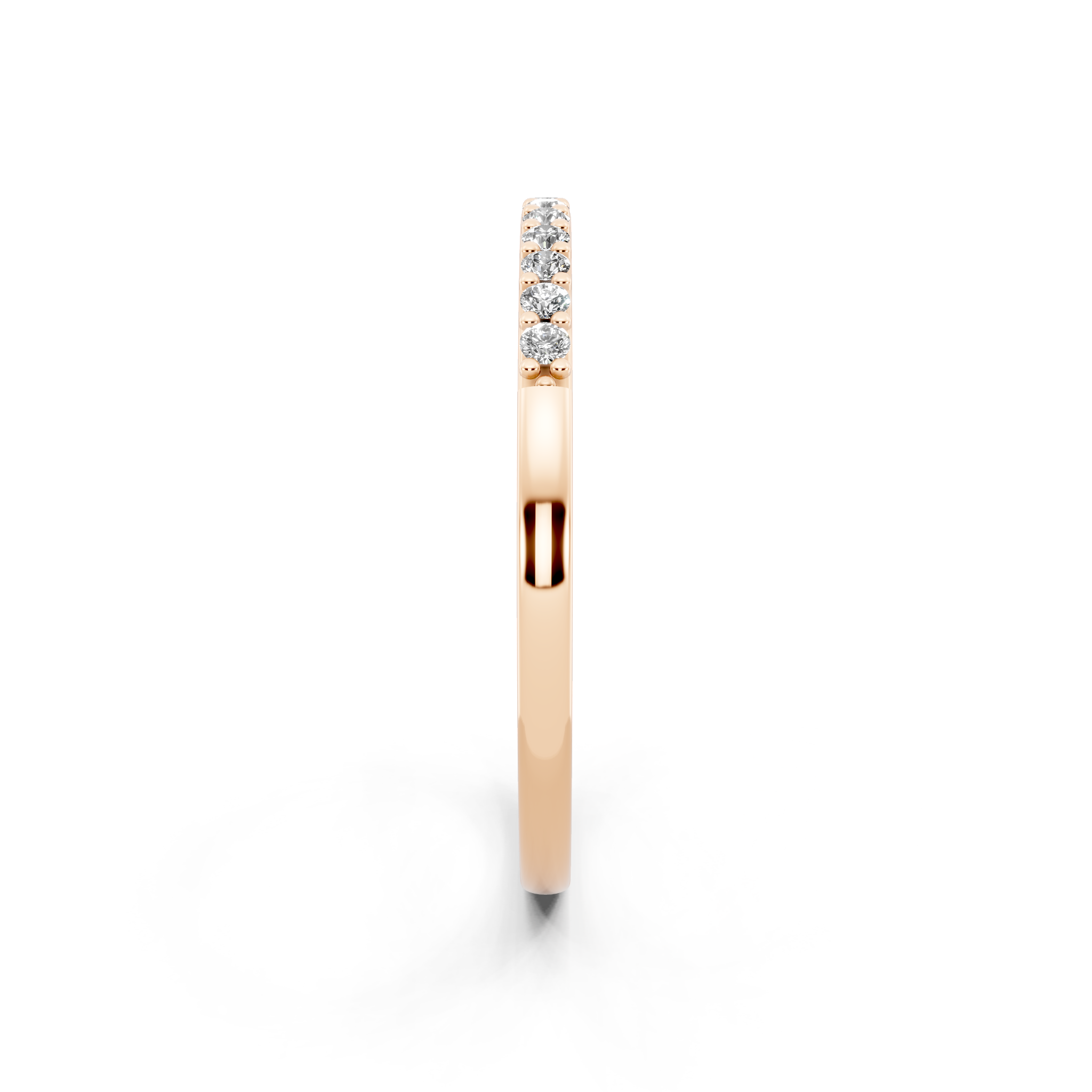 Delicate Brilliant Round Stone Lab Grown Diamond Half-Eternity Stacking Band Ring