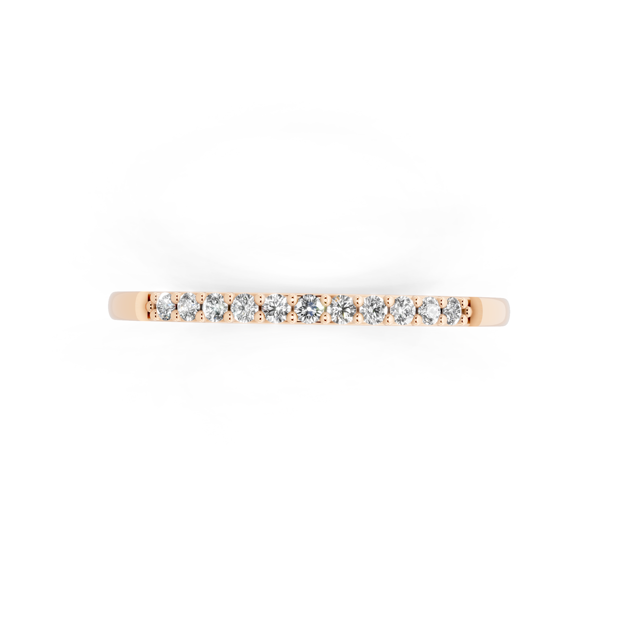 Delicate Brilliant Round Stone Lab Grown Diamond Half-Eternity Stacking Band Ring