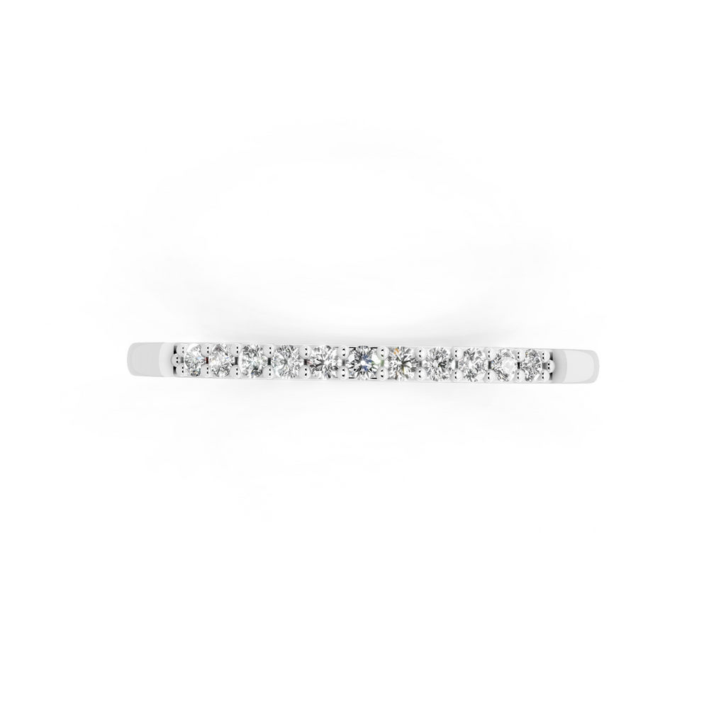 Delicate Brilliant Round Stone Lab Grown Diamond Half-Eternity Stacking Band Ring