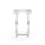 Modern White, Rose & Gold Lab Grown Diamond Geometric Ring with Round Stone Accents
