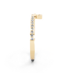 Minimal White, Rose & Gold Tone Heart Charm Pavé Band Lab Grown Diamond Ring with Round White Stone Accents