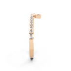 Minimal White, Rose & Gold Tone Heart Charm Pavé Band Lab Grown Diamond Ring with Round White Stone Accents