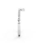 Minimal White, Rose & Gold Tone Heart Charm Pavé Band Lab Grown Diamond Ring with Round White Stone Accents
