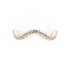 Sculptural Wave Ring with Round Brilliant Lab Created Diamond in 14K Gold