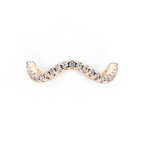 Sculptural Wave Ring with Round Brilliant Lab Created Diamond in 14K Gold