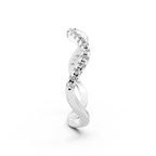 Sculptural Wave Ring with Round Brilliant Lab Created Diamond in 14K Gold