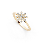 Floral Brilliant Lab Grown Diamond Cluster Proposal Ring for Girlfriend