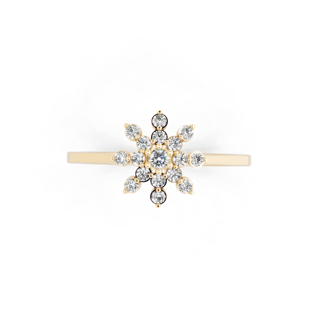 Floral Brilliant Lab Grown Diamond Cluster Proposal Ring for Girlfriend