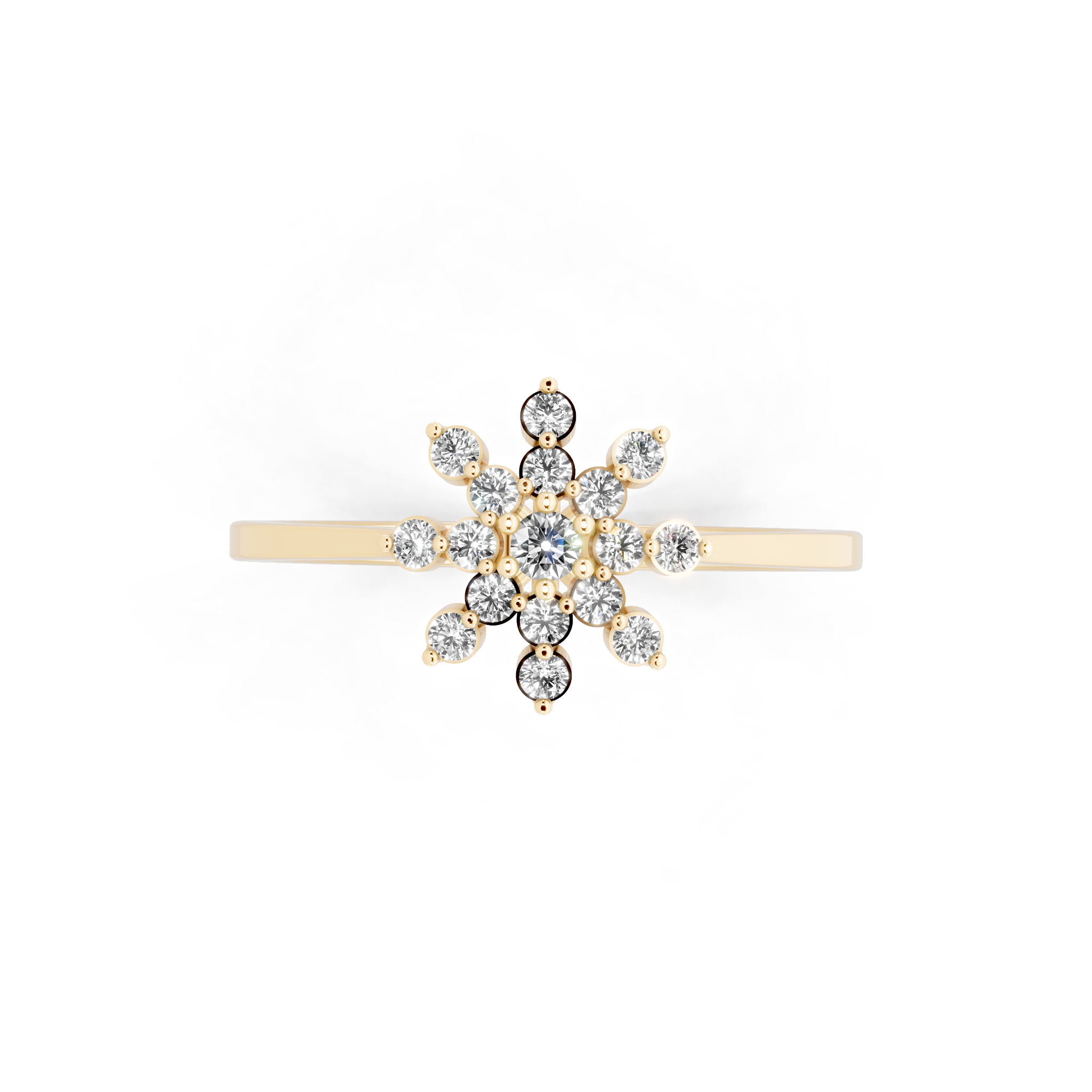 Floral Brilliant Lab Grown Diamond Cluster Proposal Ring for Girlfriend
