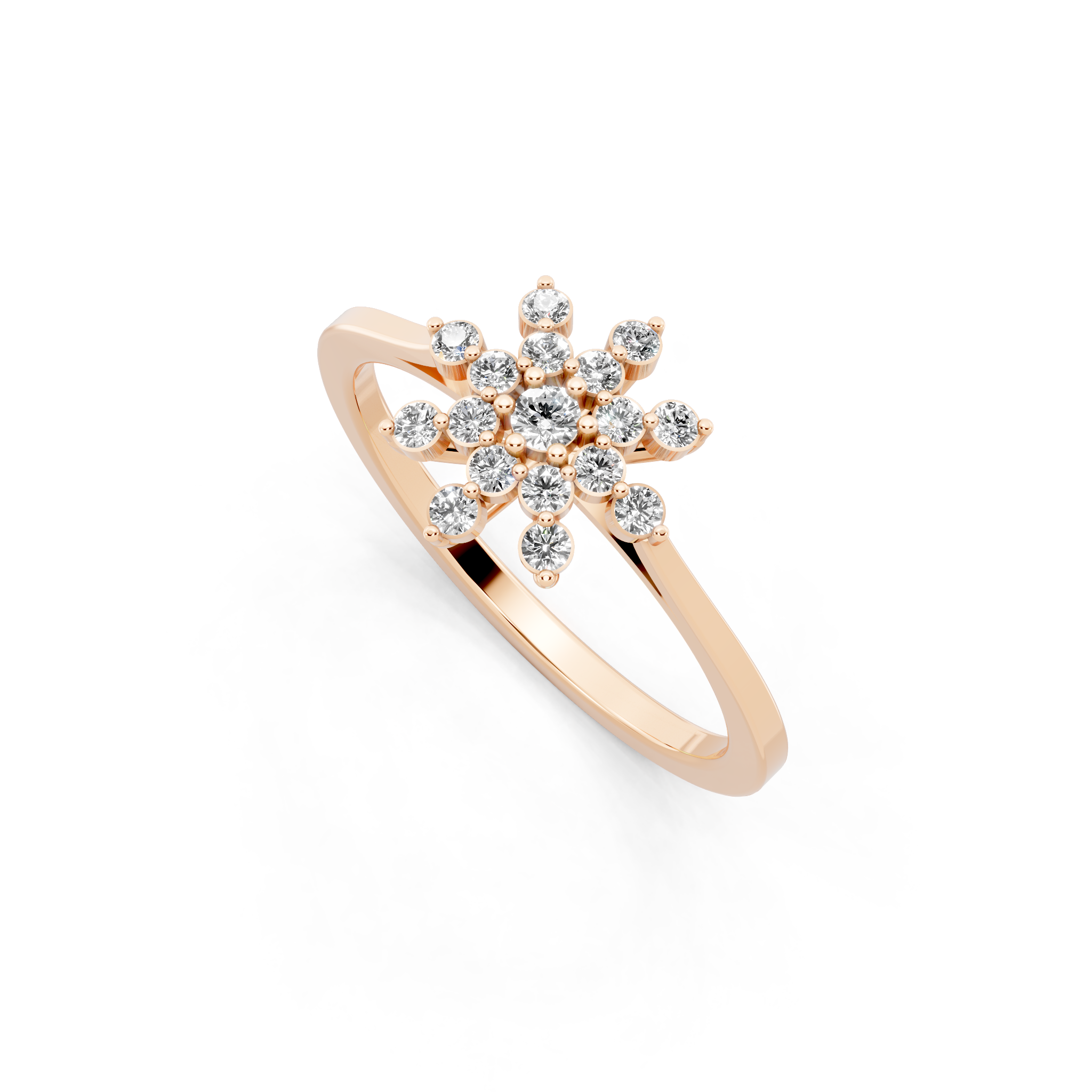 Floral Brilliant Lab Grown Diamond Cluster Proposal Ring for Girlfriend