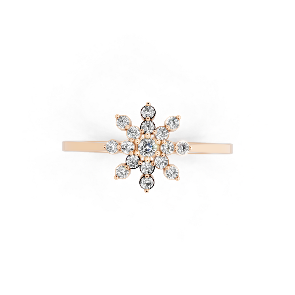 Floral Brilliant Lab Grown Diamond Cluster Proposal Ring for Girlfriend
