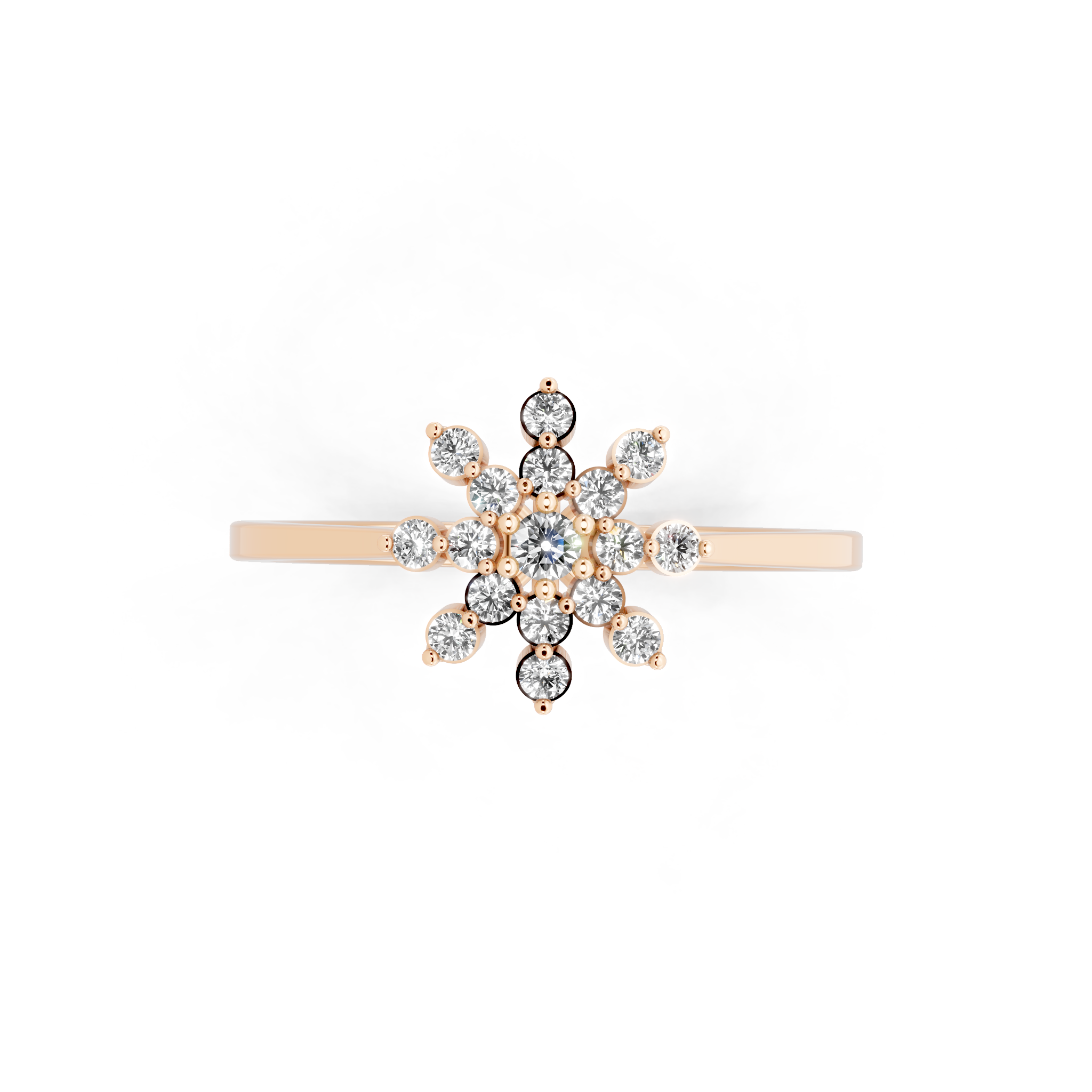 Floral Brilliant Lab Grown Diamond Cluster Proposal Ring for Girlfriend