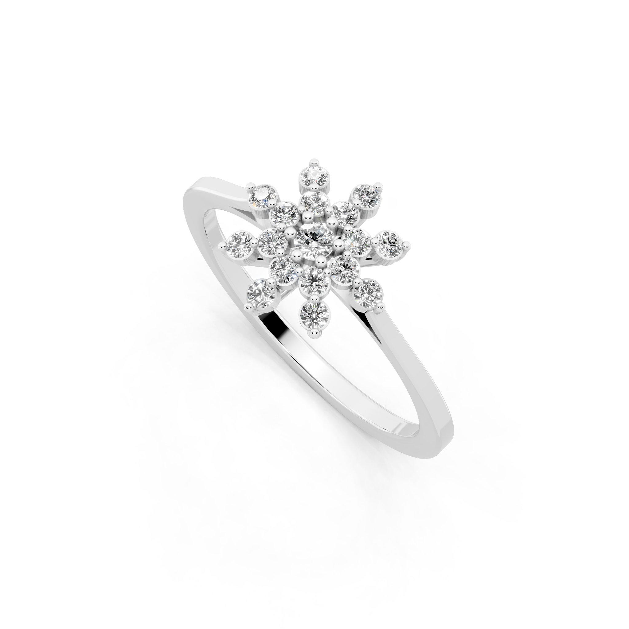 Floral Brilliant Lab Grown Diamond Cluster Proposal Ring for Girlfriend