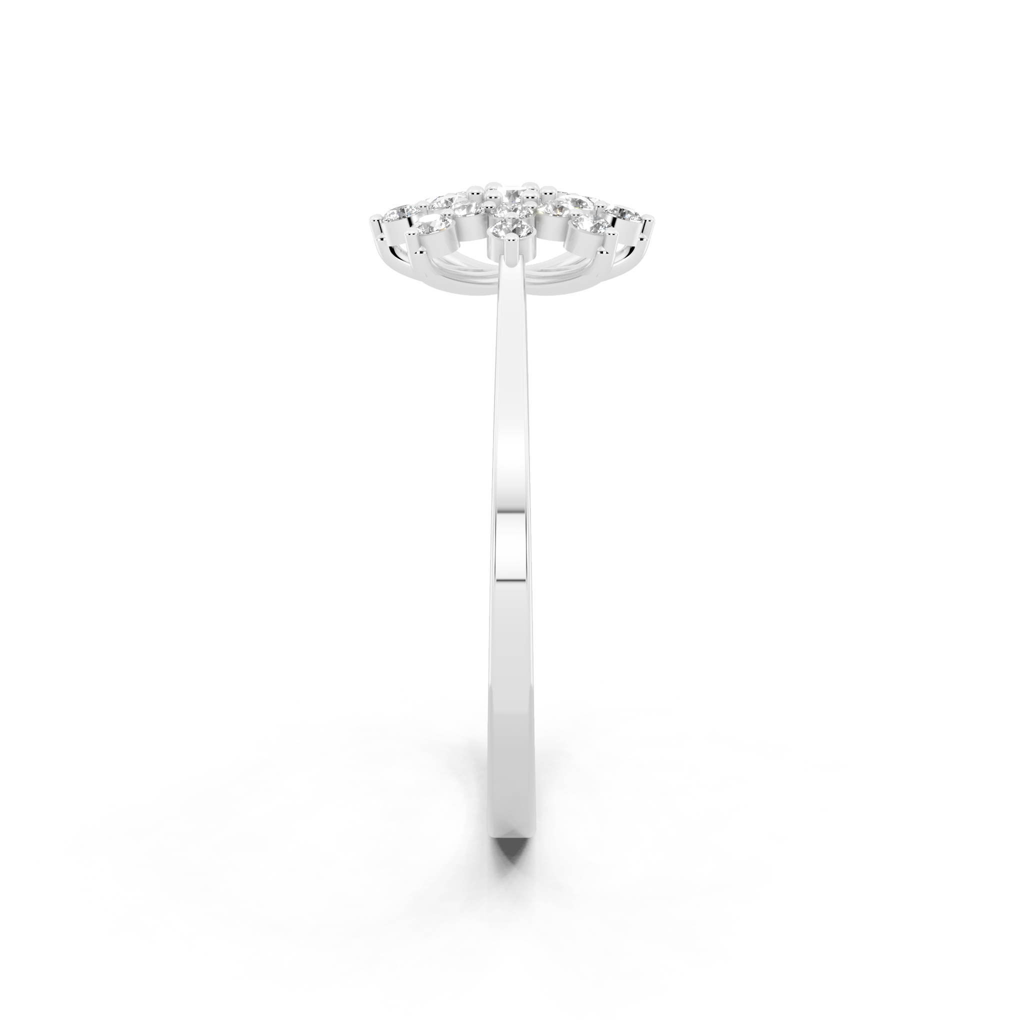 Floral Brilliant Lab Grown Diamond Cluster Proposal Ring for Girlfriend