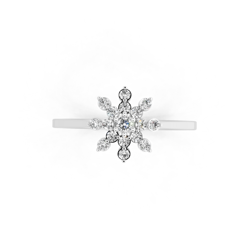 Floral Brilliant Lab Grown Diamond Cluster Proposal Ring for Girlfriend
