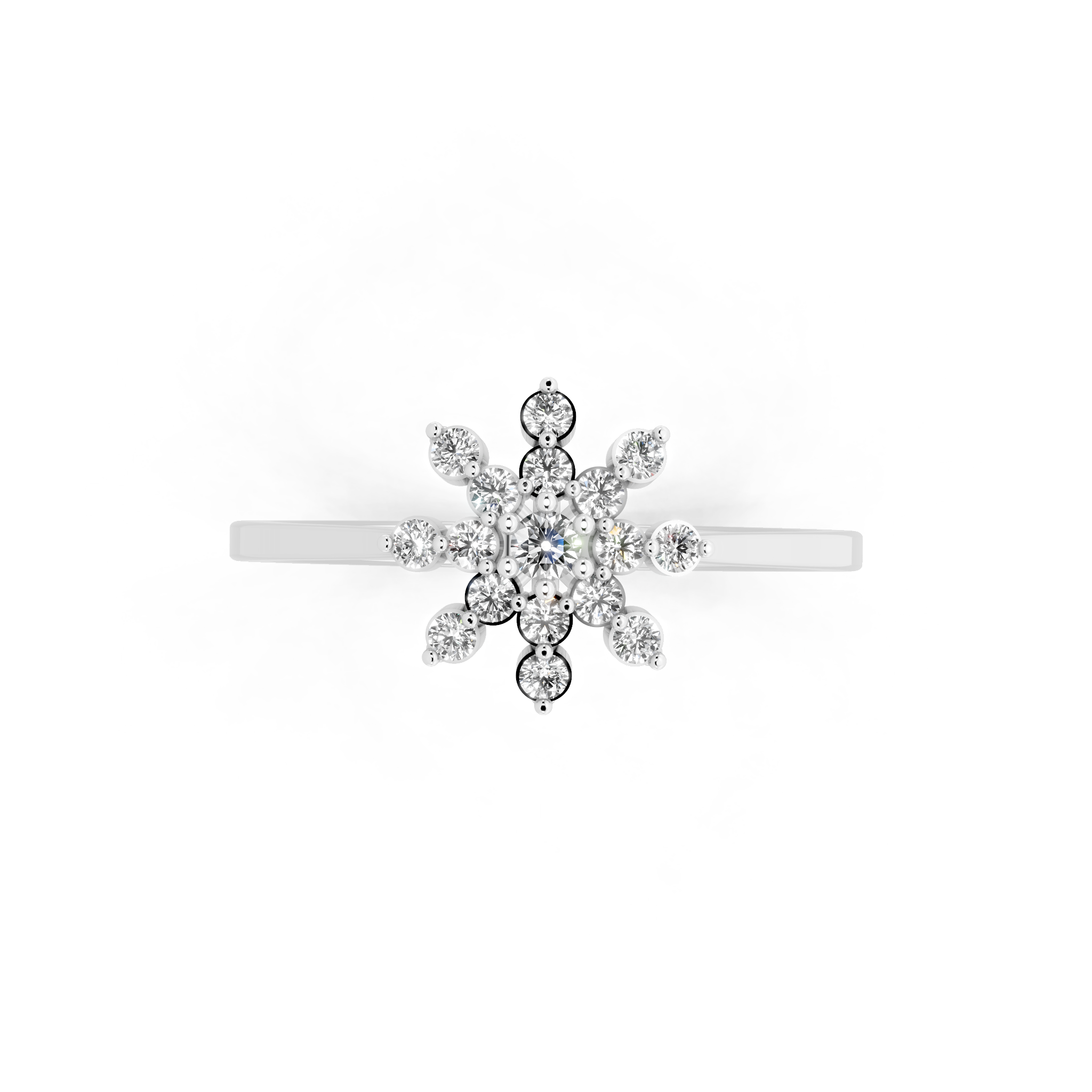 Floral Brilliant Lab Grown Diamond Cluster Proposal Ring for Girlfriend