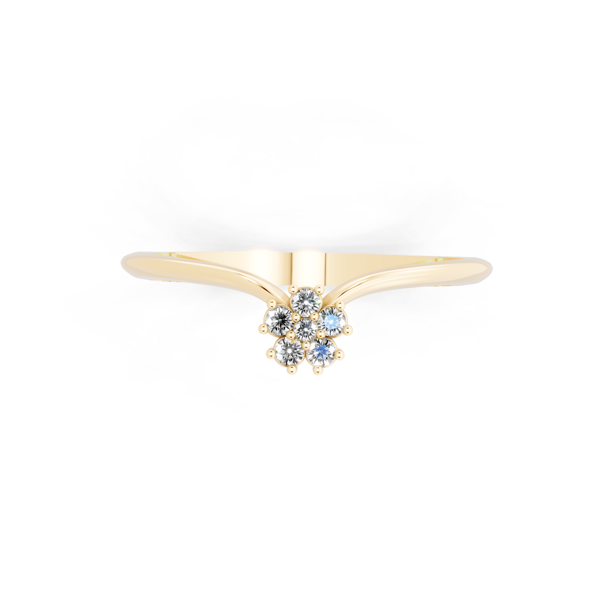 Delicate Lab Grown Diamond Flower Ring in Rose, White & Gold