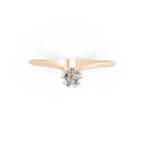 Delicate Lab Grown Diamond Flower Ring in Rose, White & Gold