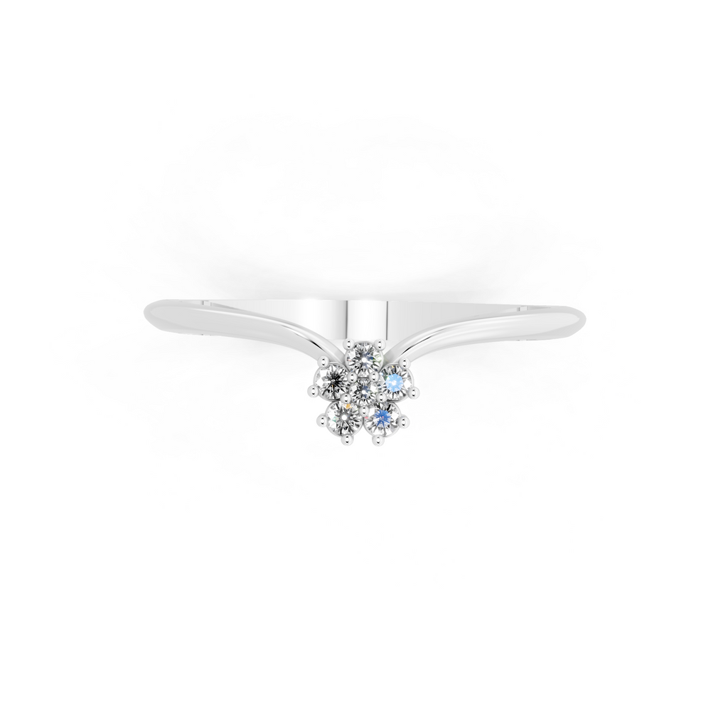 Delicate Lab Grown Diamond Flower Ring in Rose, White & Gold