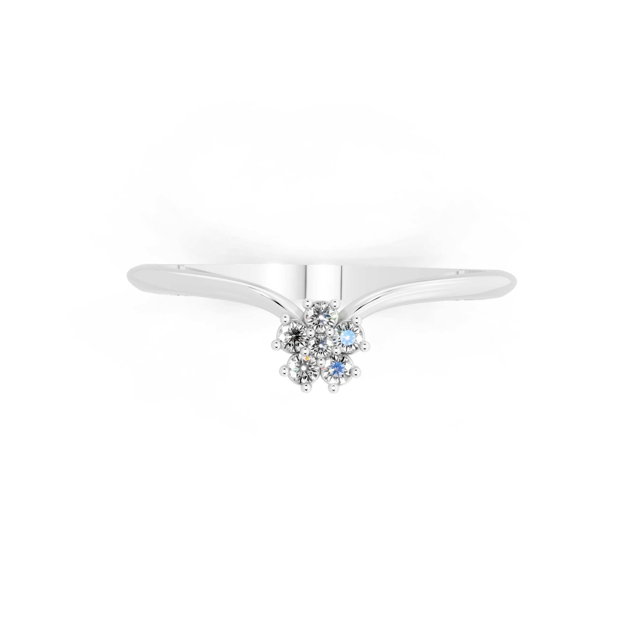 Delicate Lab Grown Diamond Flower Ring in Rose, White & Gold