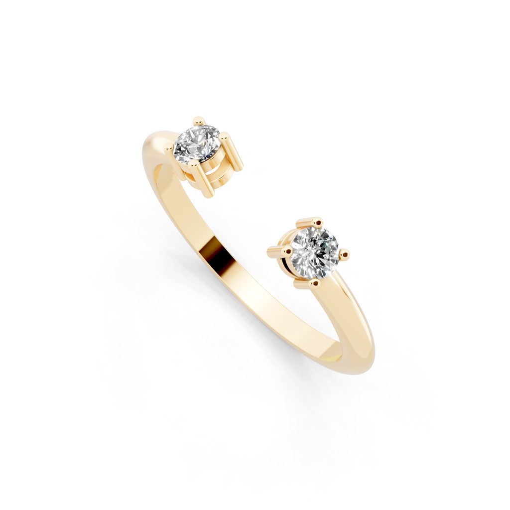 Twin Open Solitaire Lab Grown Diamond Ring