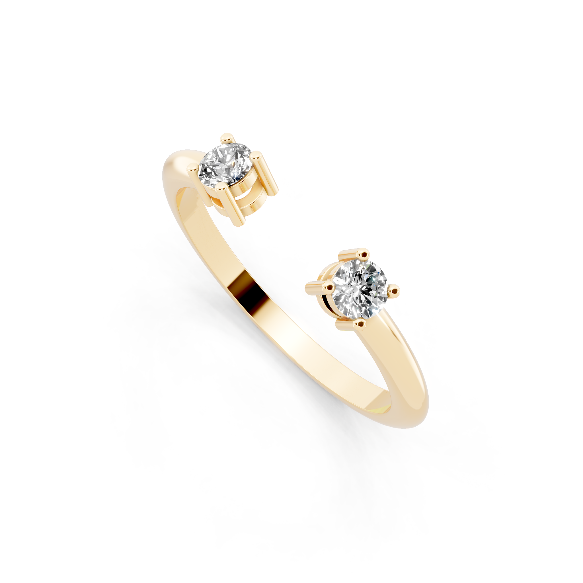 Twin Open Solitaire Lab Grown Diamond Ring