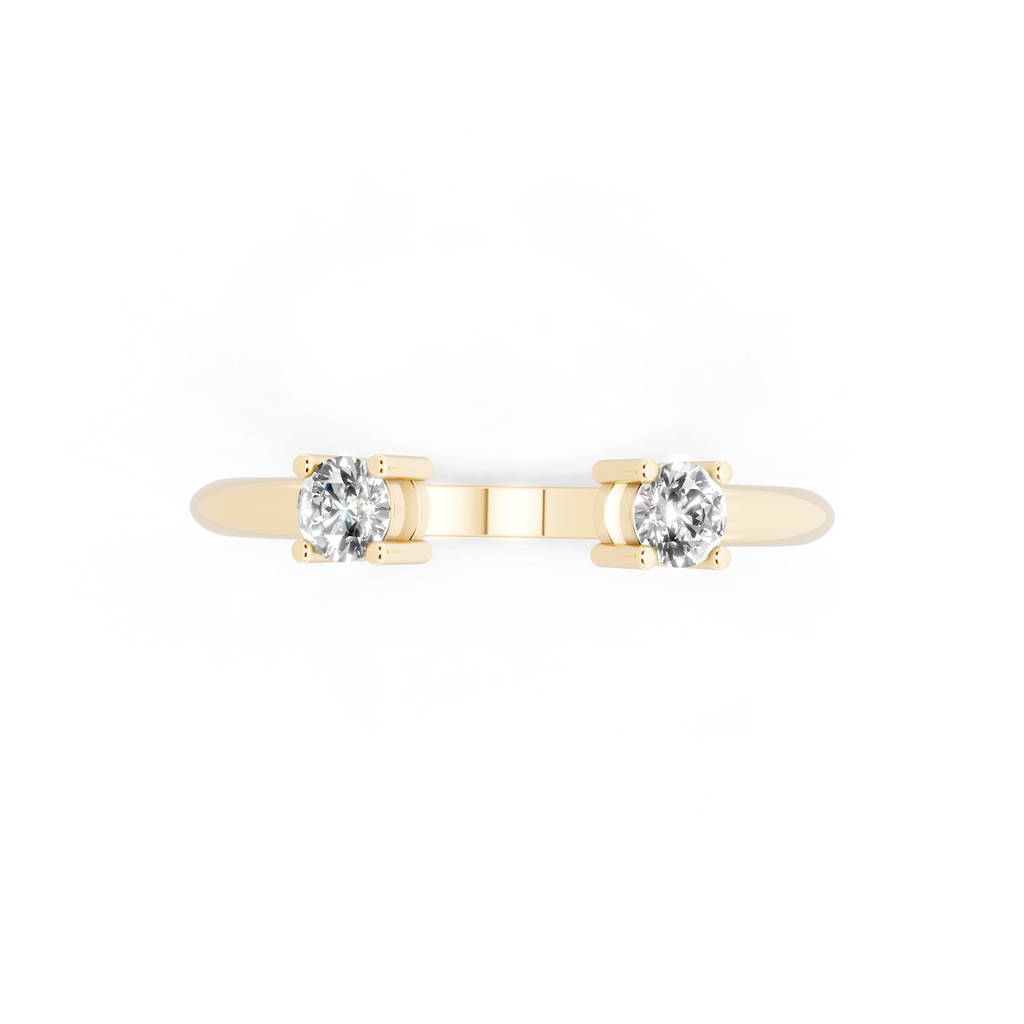 Twin Open Solitaire Lab Grown Diamond Ring
