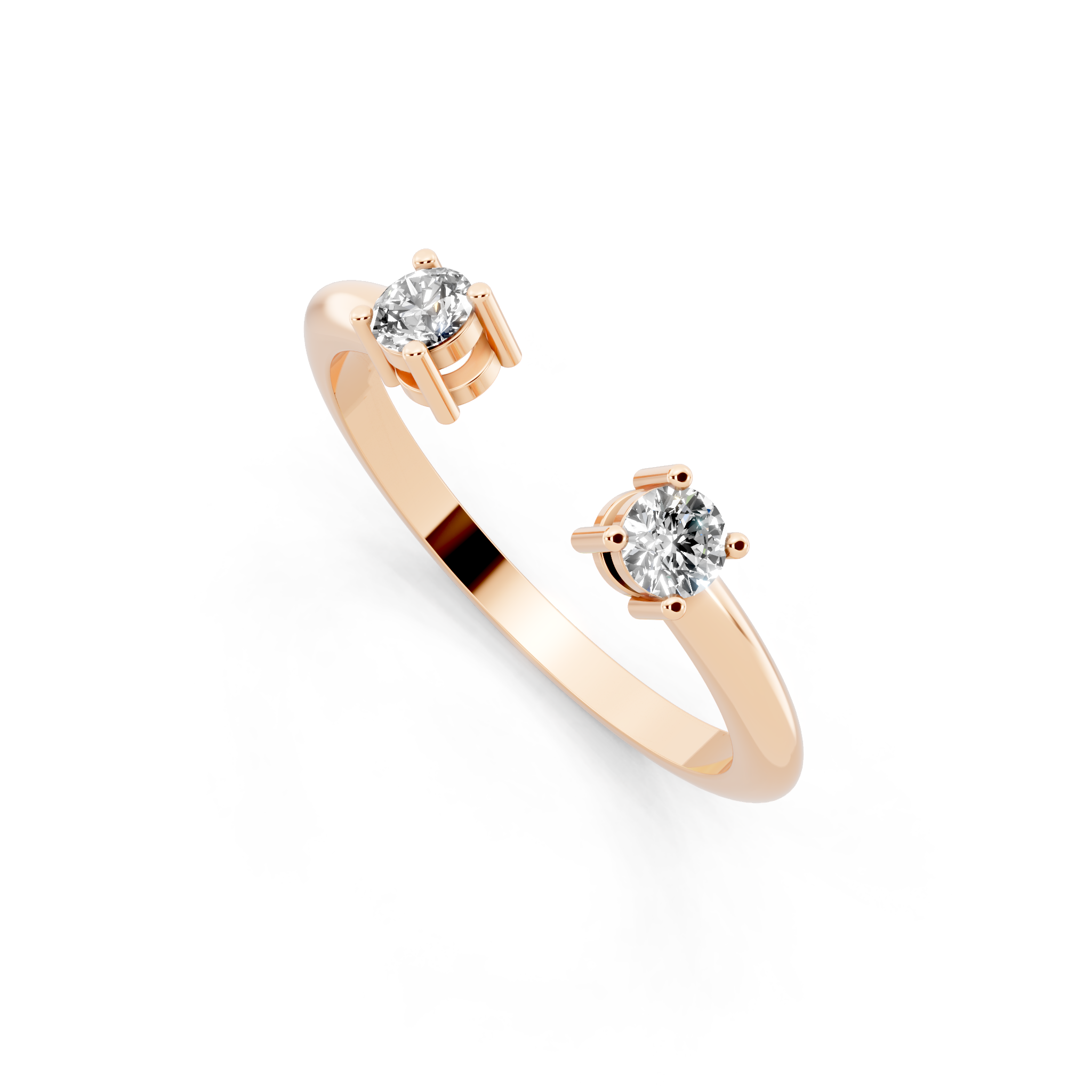 Twin Open Solitaire Lab Grown Diamond Ring