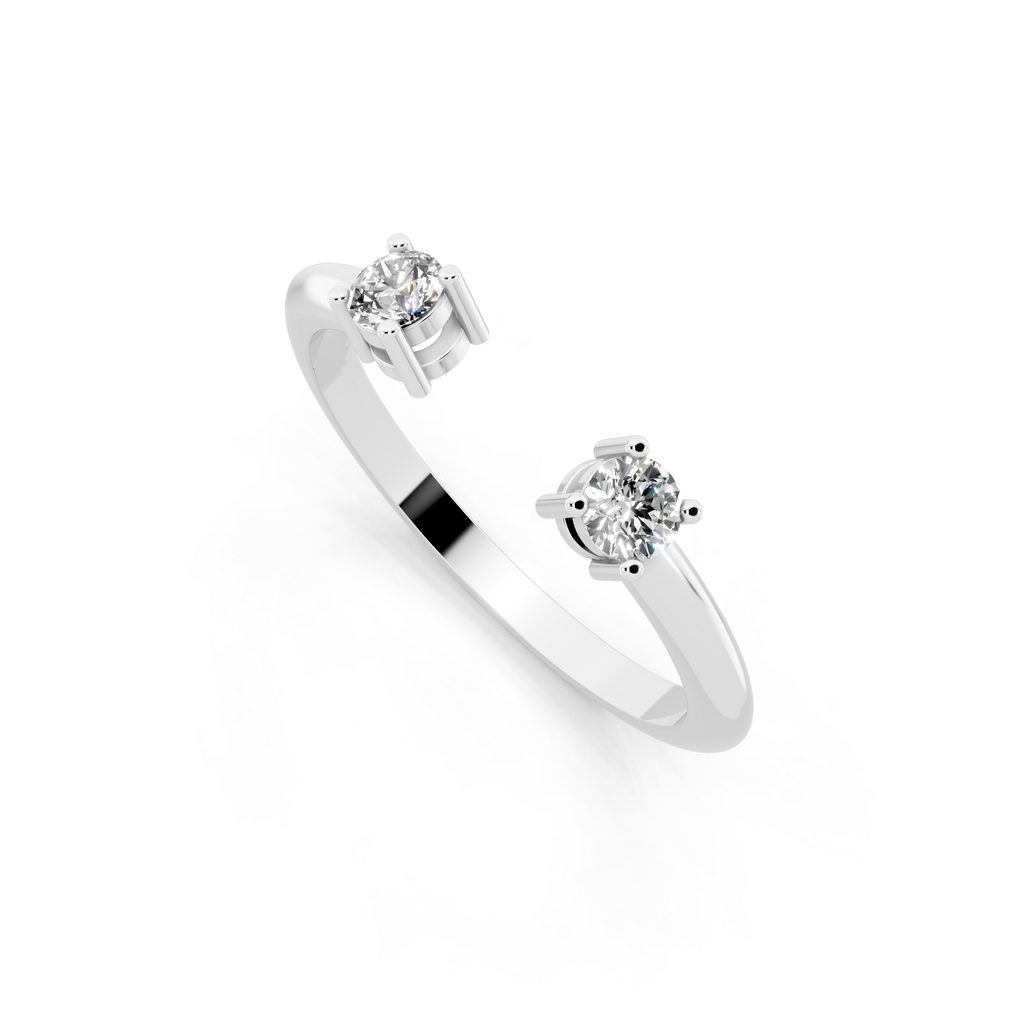 Twin Open Solitaire Lab Grown Diamond Ring