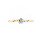 Dainty Twist Band Lab Grown Diamond Flower Ring for Fiancée