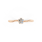 Dainty Twist Band Lab Grown Diamond Flower Ring for Fiancée