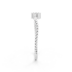 Dainty Twist Band Lab Grown Diamond Flower Ring for Fiancée