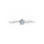 Dainty Twist Band Lab Grown Diamond Flower Ring for Fiancée